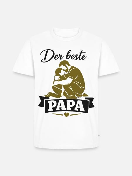 Der beste Papa – Vaterliebe - Männer Premium Bio T-Shirt - Weiß