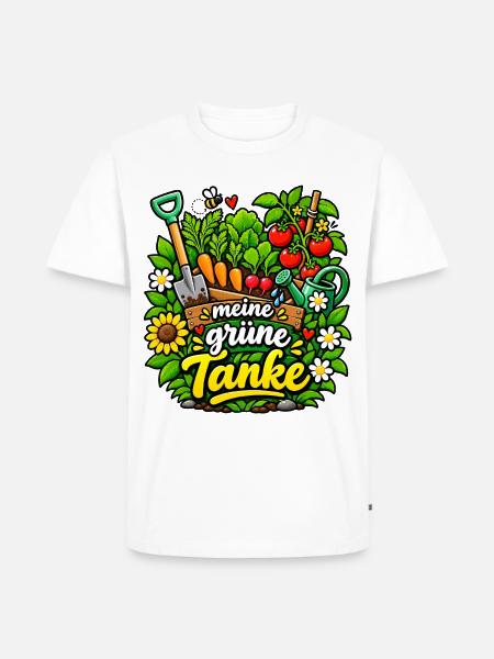 Meine grüne Tanke mein Garten - Männer Premium Bio T-Shirt - Weiß
