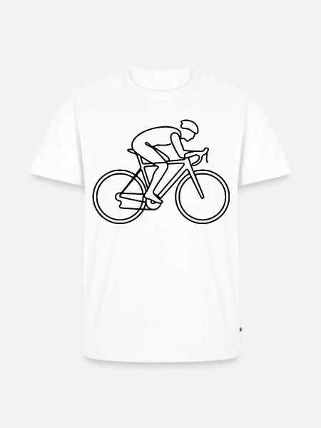 Rennrad Line Art Fahrrad - Männer Premium Bio T-Shirt - Weiß
