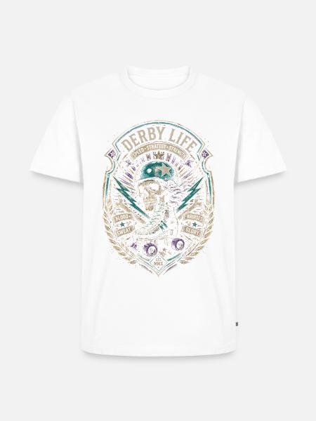 Roller Derby - Männer Premium Bio T-Shirt - Weiß