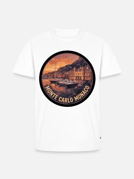 Monte Carlo Monaco - Männer Premium Bio T-Shirt - Weiß