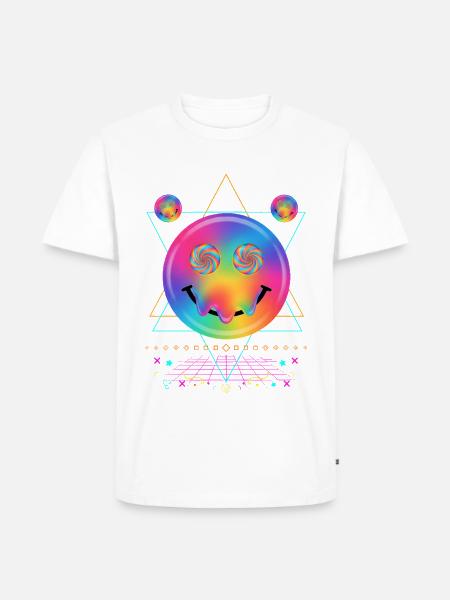 Trippy Batik-Hippie-Rave-Techno - Männer Premium Bio T-Shirt - Weiß