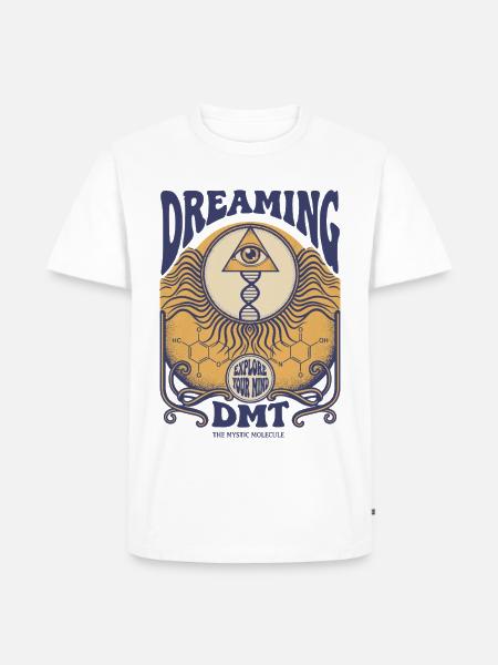 Psychedelische Festivalträume: Erkunde deinen Geist - Männer Premium Bio T-Shirt - Weiß
