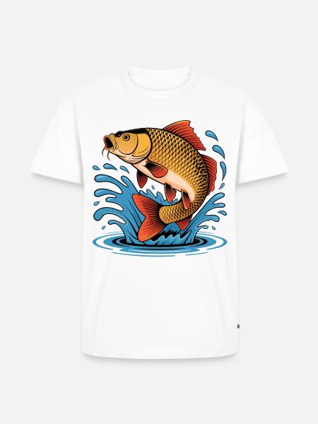 Karpfen Angeln - Männer Premium Bio T-Shirt - Weiß