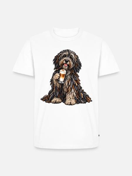 Bergamasker mit Latte Macchiato - Männer Premium Bio T-Shirt - Weiß