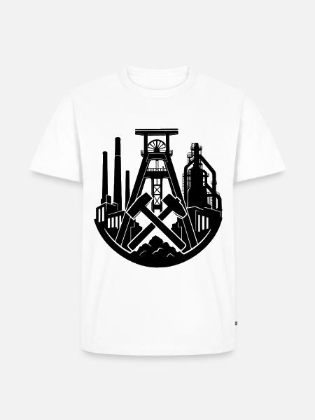 Bergbau Zeche  - Männer Premium Bio T-Shirt - Weiß