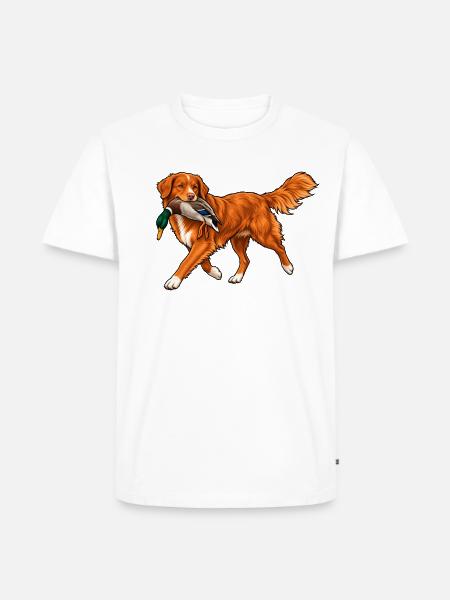 Toller bei der Entenjagd - Männer Premium Bio T-Shirt - Weiß