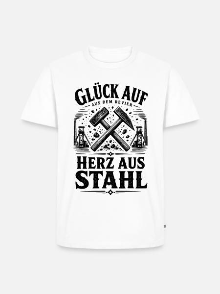 Ruhrpott Glück Auf - Männer Premium Bio T-Shirt - Weiß