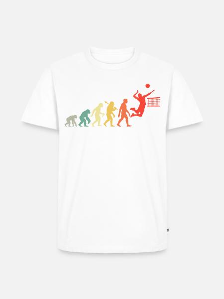 Volleyball Evolution für Vollyeballverein - Männer Premium Bio T-Shirt - Weiß