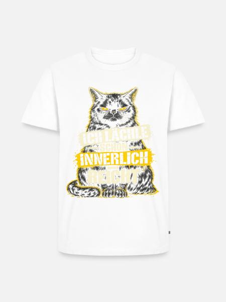 ICH LÄCHLE SCHON INNERLICH - REICHT - Lustiger - Männer Premium Bio T-Shirt - Weiß
