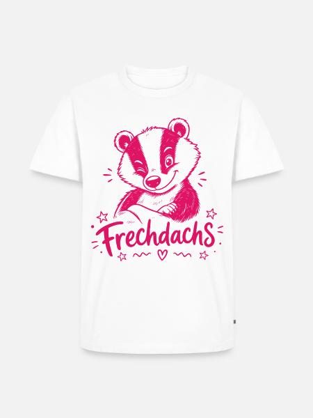 Frechdachs Dachs frech Augenzwinkern - Männer Premium Bio T-Shirt - Weiß