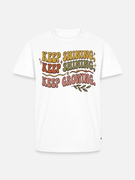 Keep Shining, Keep Growing Retro - Männer Premium Bio T-Shirt - Weiß