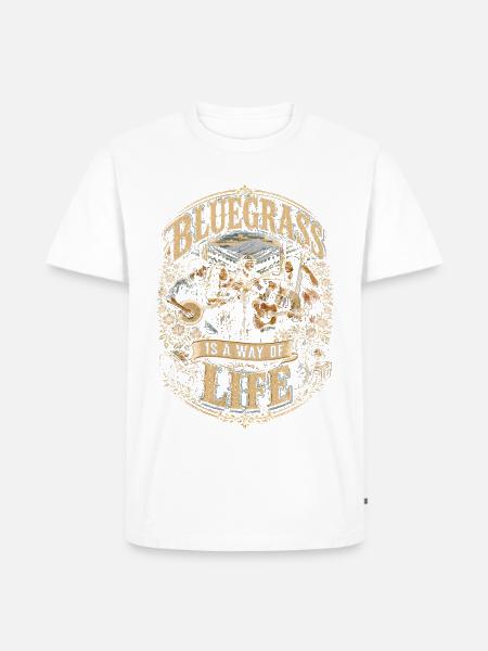 Bluegrass Musik - Männer Premium Bio T-Shirt - Weiß