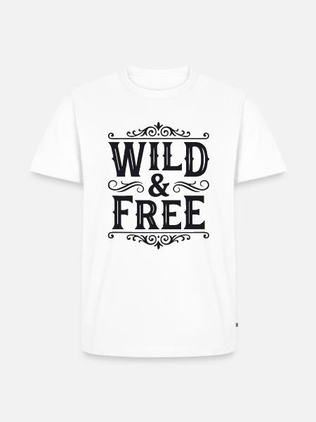 Wild and Free - Männer Premium Bio T-Shirt - Weiß