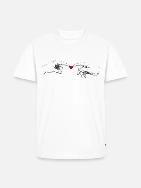 Connecting hands - Männer Premium Bio T-Shirt - Weiß