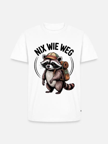 Outdoor Waschbär - Männer Premium Bio T-Shirt - Weiß