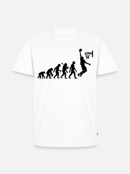 Basketball Evolution für Spieler und Trainer - Männer Premium Bio T-Shirt - Weiß