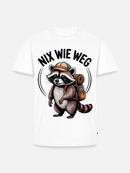 Abenteuer Waschbär - Männer Premium Bio T-Shirt - Weiß