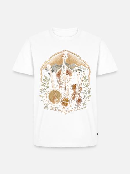 Bluegrass Musik - Männer Premium Bio T-Shirt - Weiß