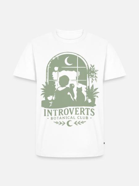 Introverts Botanischer Klub Logo - Männer Premium Bio T-Shirt - Weiß