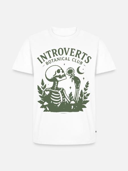 Introvert Botanik Skelette Klub - Männer Premium Bio T-Shirt - Weiß