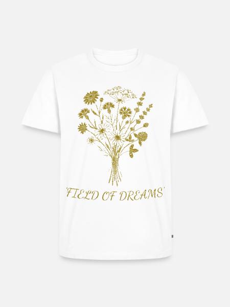 Field Dreams Goldblütenstrauß - Männer Premium Bio T-Shirt - Weiß