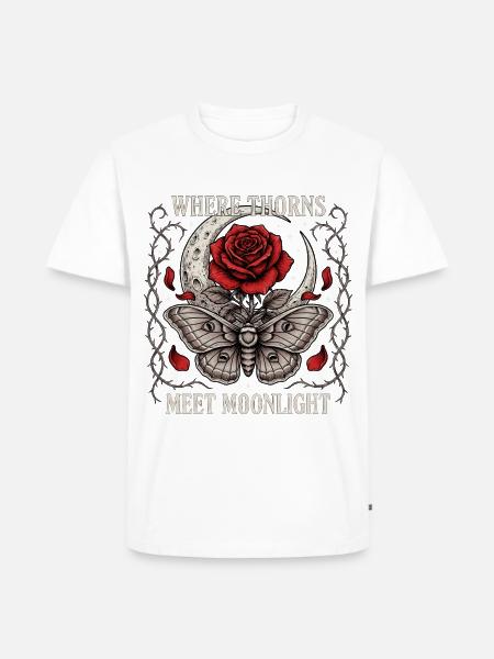 Dornen & Mondlicht - Männer Premium Bio T-Shirt - Weiß
