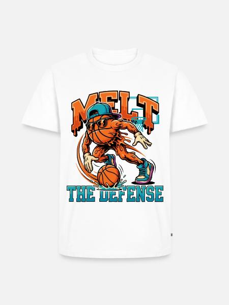 Basketball-Monster gegen Defense - Männer Premium Bio T-Shirt - Weiß