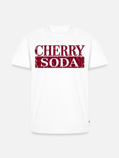 Distressed Cherry Soda - Männer Premium Bio T-Shirt - Weiß
