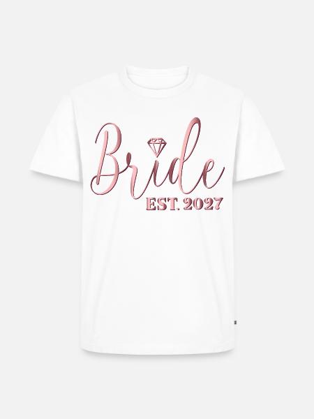 Hochzeitsbraut 2027 - Männer Premium Bio T-Shirt - Weiß