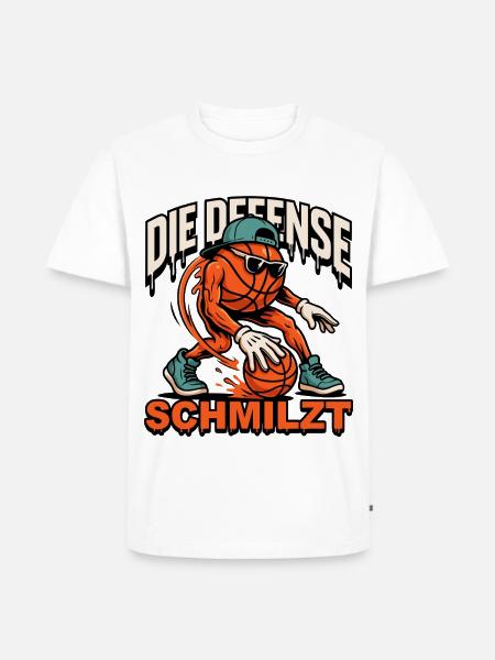 Die Defense Schmilzt Basketball - Männer Premium Bio T-Shirt - Weiß