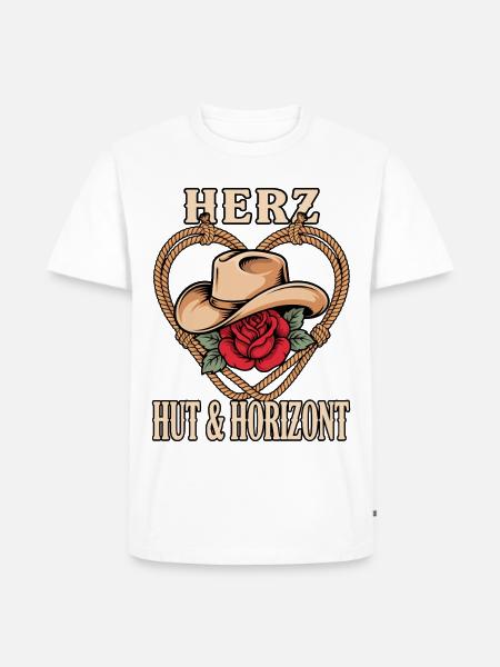 Herz Hut & Horizont - Männer Premium Bio T-Shirt - Weiß