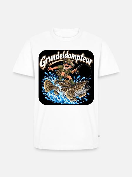 Grundeln Angeln - Männer Premium Bio T-Shirt - Weiß