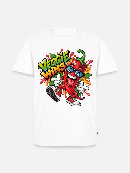 Lustige Peperoni - Männer Premium Bio T-Shirt - Weiß