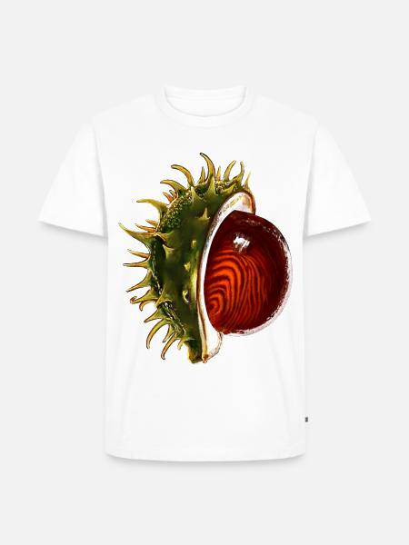 Kastanie - Männer Premium Bio T-Shirt - Weiß