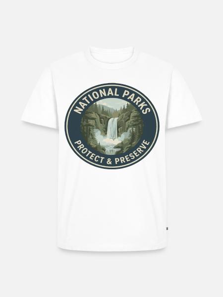 Nationalpark Schutz & Preserve Logo - Männer Premium Bio T-Shirt - Weiß