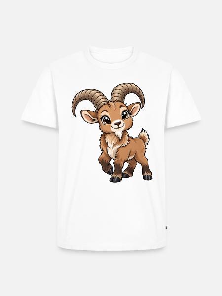 Steinbock Sternzeichen Kawaii - Männer Premium Bio T-Shirt - Weiß