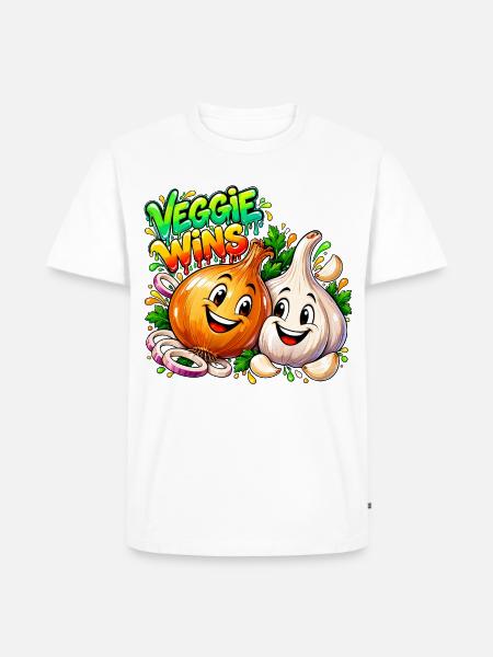 Gemüse gewinnt - Männer Premium Bio T-Shirt - Weiß