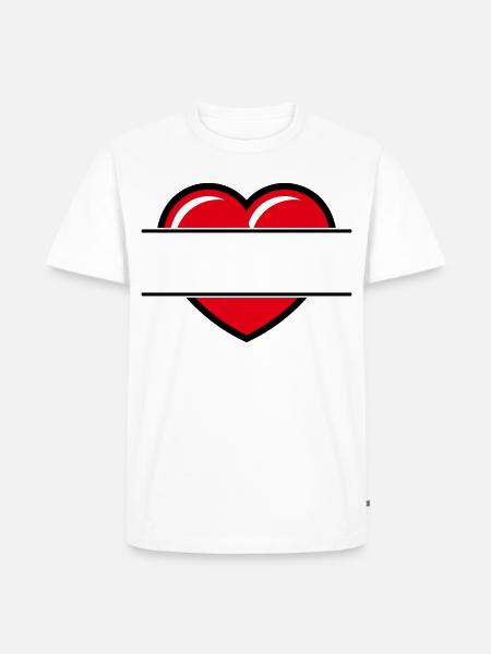 Herz / Herzchen (Text Ergänzen / Geschenk / Liebe) - Männer Premium Bio T-Shirt - Weiß