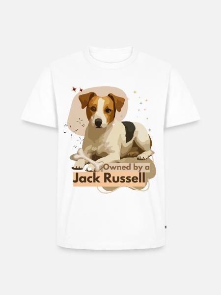 Jack Russell Treue Hundemotiv - Männer Premium Bio T-Shirt - Weiß