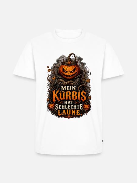 Grimmiger Kürbis König - Männer Premium Bio T-Shirt - Weiß