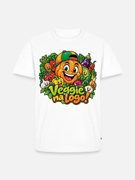 Veggie na Logo - Männer Premium Bio T-Shirt - Weiß