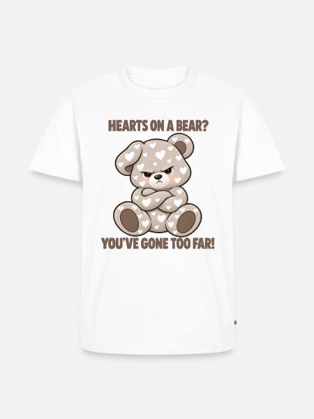 Grummeliger Bär mit Herzen - Männer Premium Bio T-Shirt - Weiß