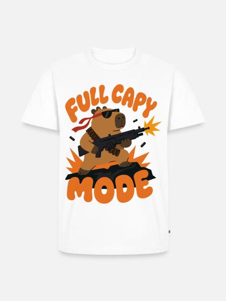 Capybara Action – Full Capy Mode - Männer Premium Bio T-Shirt - Weiß