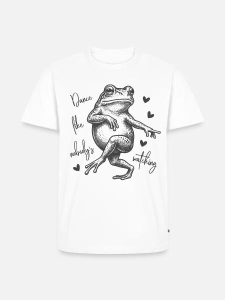 Dance like nobody's watching - Frosch Tänzer - Männer Premium Bio T-Shirt - Weiß