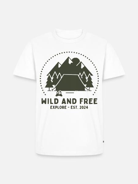Wilde Freiheit Camping-Logo - Männer Premium Bio T-Shirt - Weiß