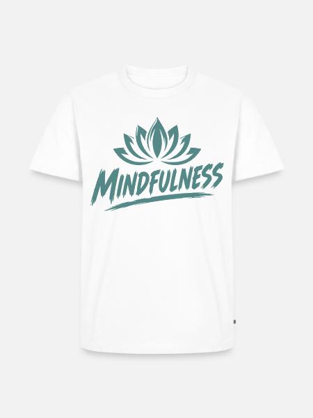 Mindfulness Achtsamkeit Lotusblumen Meditation - Männer Premium Bio T-Shirt - Weiß