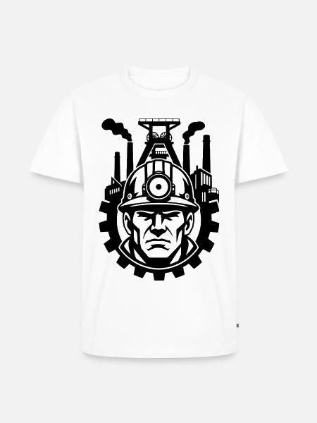 Bergbau - Männer Premium Bio T-Shirt - Weiß