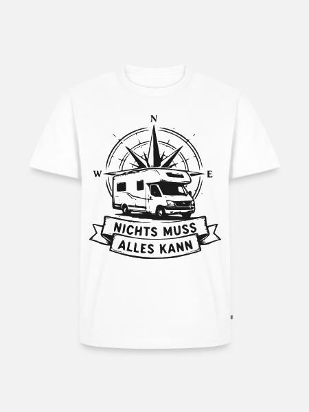 Nichts muss, alles kann Camper - Männer Premium Bio T-Shirt - Weiß