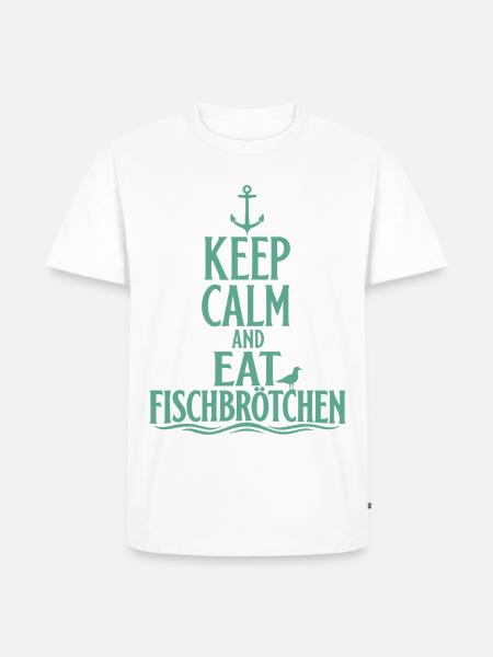 Fischbrötchen – Keep Calm an der Küste - Männer Premium Bio T-Shirt - Weiß